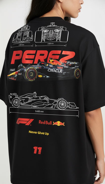 RedSoul-Checo Pérez Red Bull Racing Technical Blueprint T-Shirt