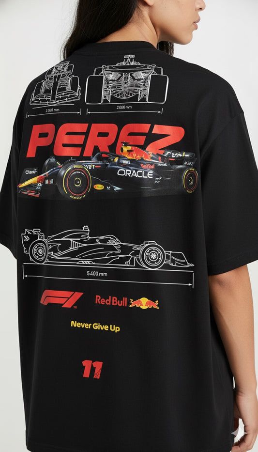 RedSoul-Checo Pérez Red Bull Racing Technical Blueprint T-Shirt
